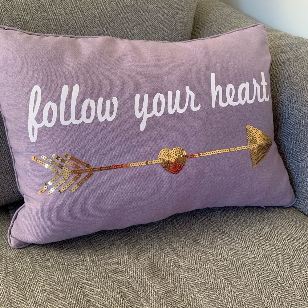 Follow You Heart Accent Pillow